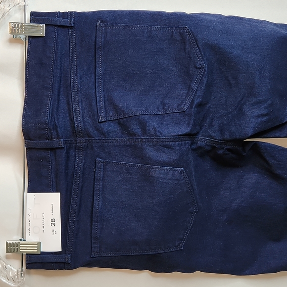 NWT LOFT Slim pockets dark indigo denim leggings Size 6P/28 - Picture 8 of 9